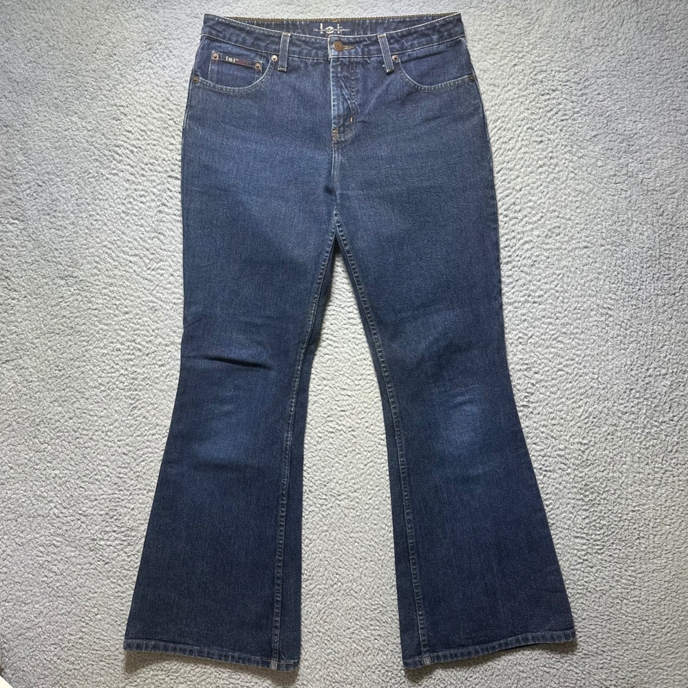 lei Vintage Y2K Flare Jeans Dark‎ Wash 100% Cotton Denim Size 11 2DS18210